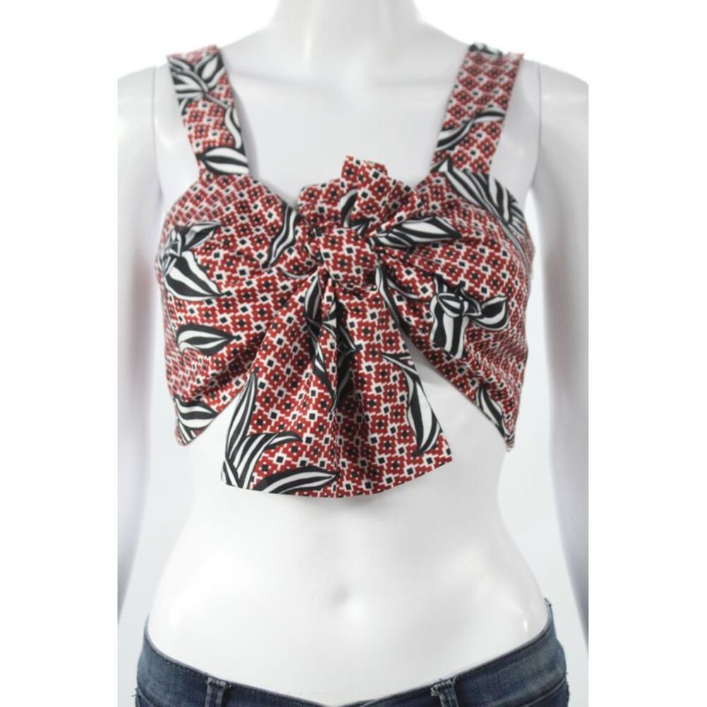 Asilio Womens Cropped Multicolor Square Neck Sleeveless Tank Summer Size XS